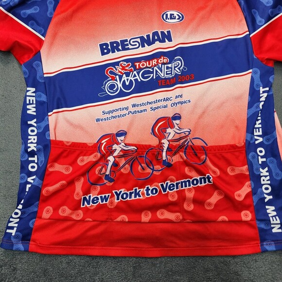 Louis Garneau Men's Cycling Jersey Red 2003 Tour De Wagner Size 2XL - Picture 4 of 14